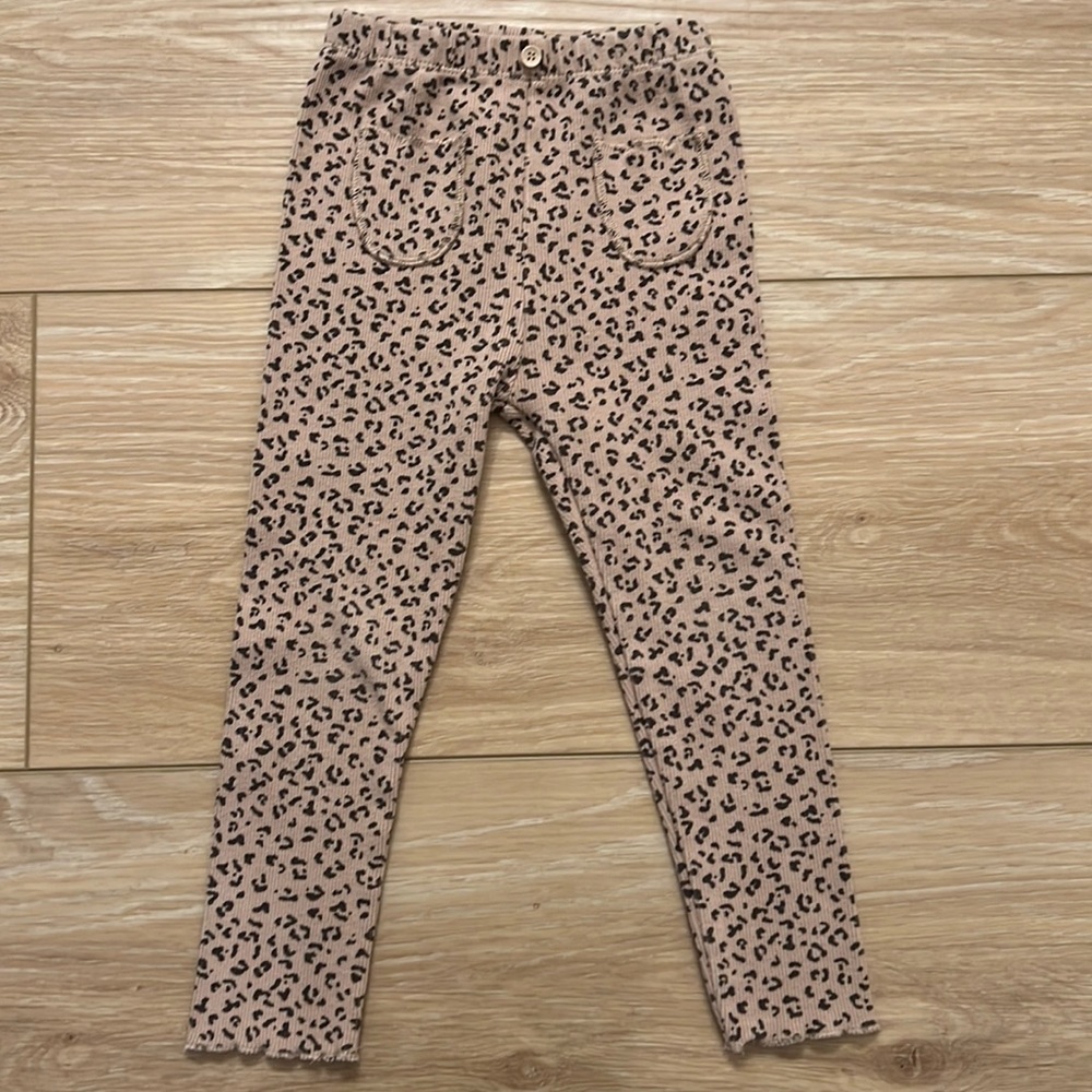 Zara girls leopard leggings size 2-3 years - Picture 1 of 5